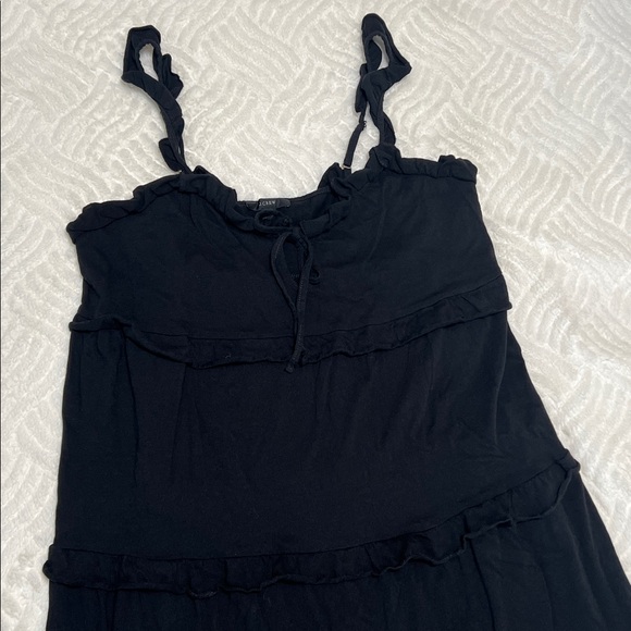 J.Crew Black Ruffle Tiered Midi Dress – Size M – EUC - Picture 2 of 9